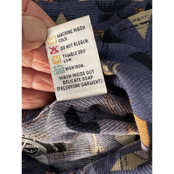 Vintage Men's Gramicci Purple Shirt Short Sleeve Palm Tree Print All Over Sz L - Picture 9 of 10